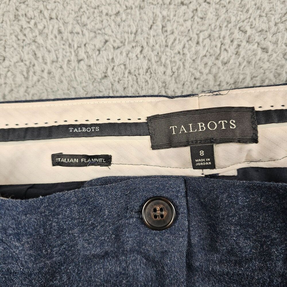 Talbots 2 Piece Suit Womens 6 32x30 Blue Italian Flannel Wool Stretch Academia - Picture 12 of 16